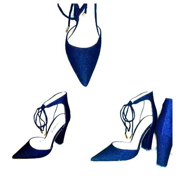 (NEW)! Cute! (5 inch) Blue Denim Heel! - Picture 2 of 6